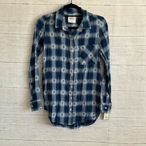 Mudd Patterned Button Front Flannel | SIZE XS